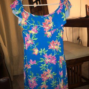 Sun Ruffle Spa Dress Blue and multicolor